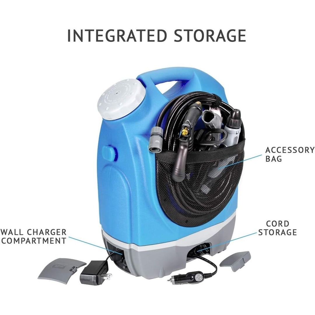 Portable Electric Pressure Washer Gun with Rechargeable Battery 4.5 Gal Blue - Diamond Home USA