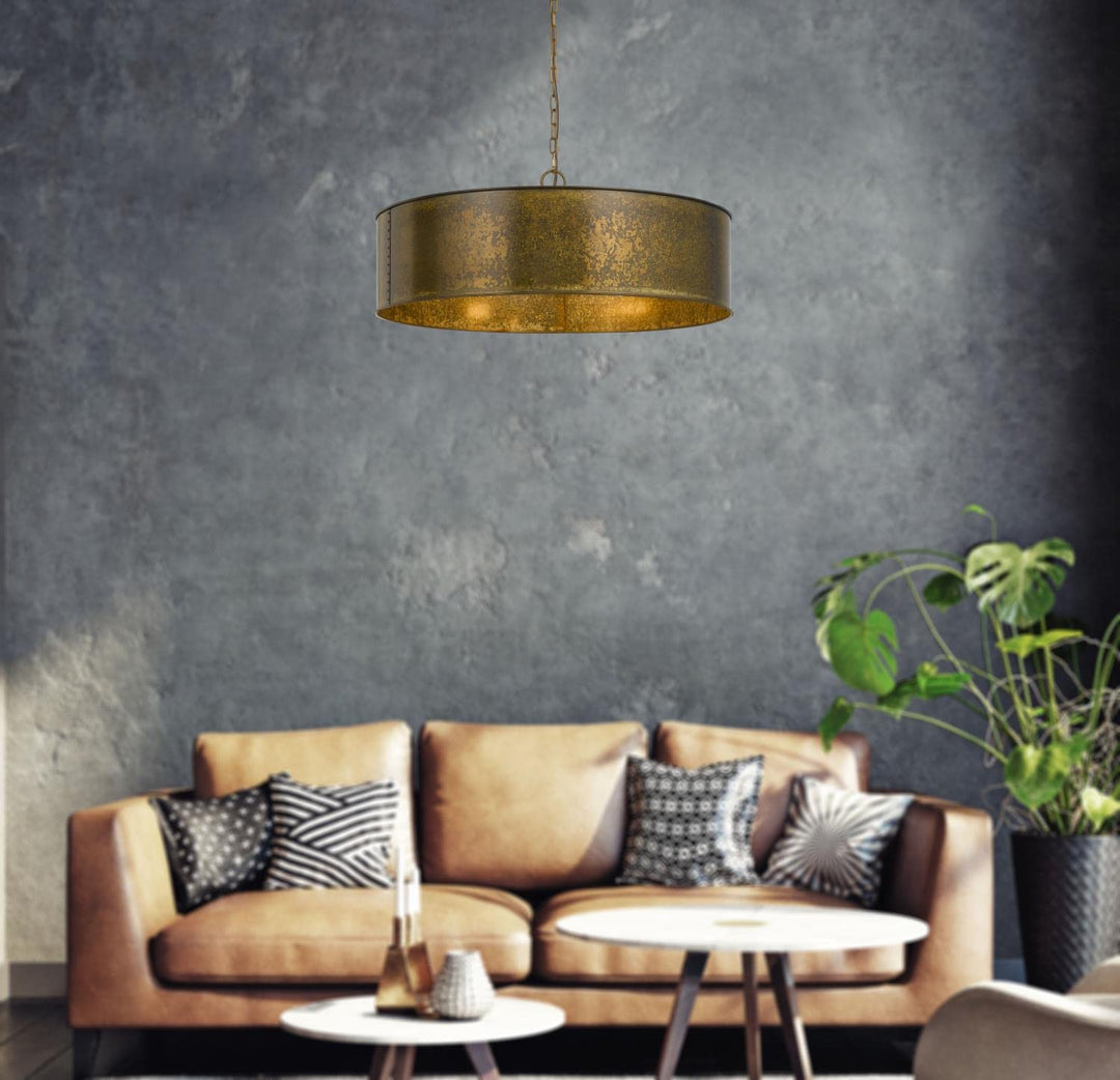 Cal 60W X 5 Rochefort Metal 5 Light Chandelier Distress Gold 8.00x29.50x29.50 - Diamond Home USA
