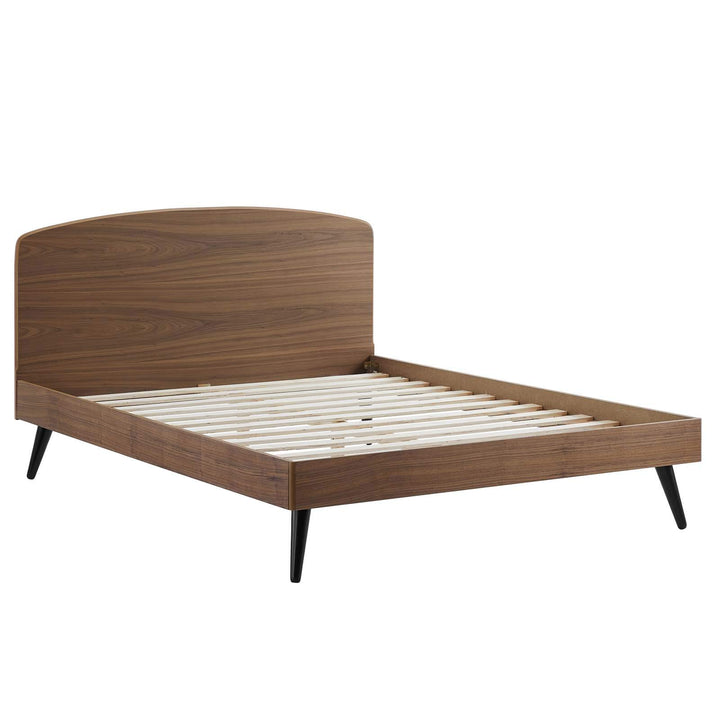 Modway Bronwen Full Wood Platform Bed in Walnut - Diamond Home USA