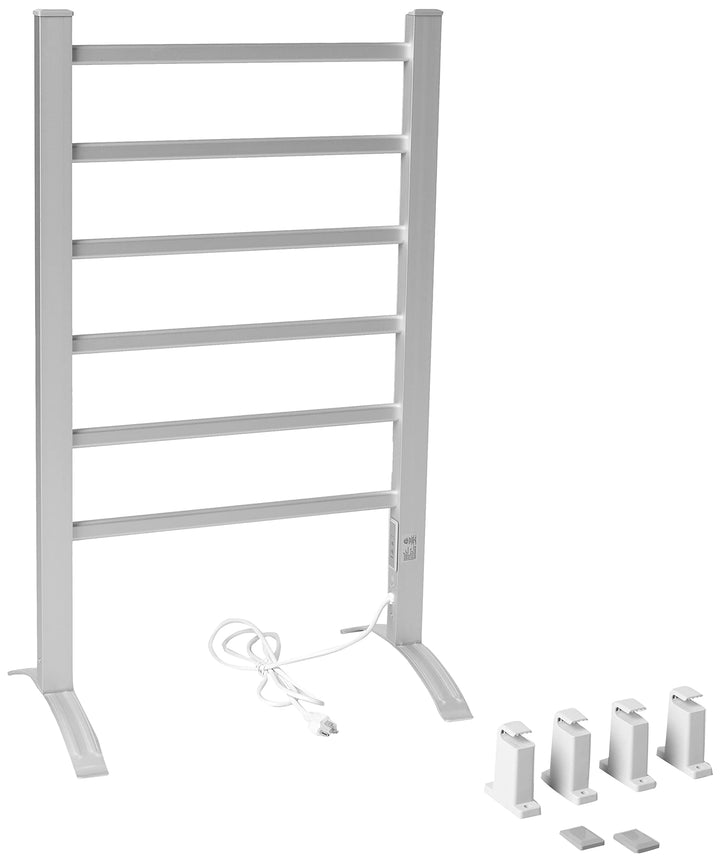 Heat Rails Towel Warmer Drying Rack with Timer Brushed Chrome Color