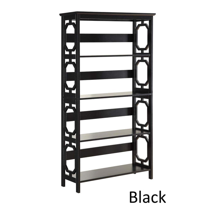 5tier Bookshelf Ladder Trestle Bookcase Geometric Design Free Standing
