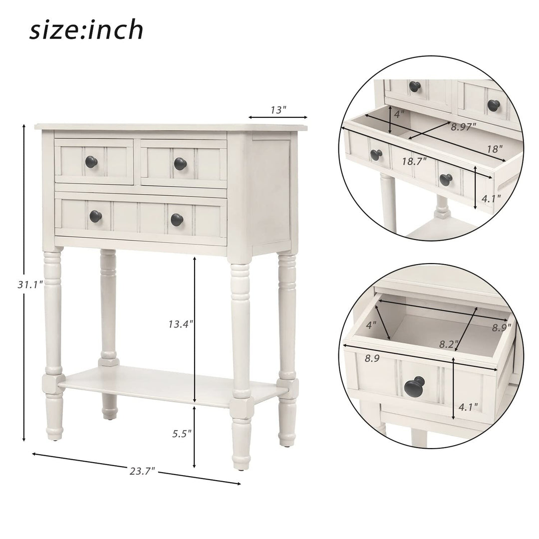 23.7" Rectangle Narrow Console Table Slim Sofa with Three Storage Drawers and - Diamond Home USA