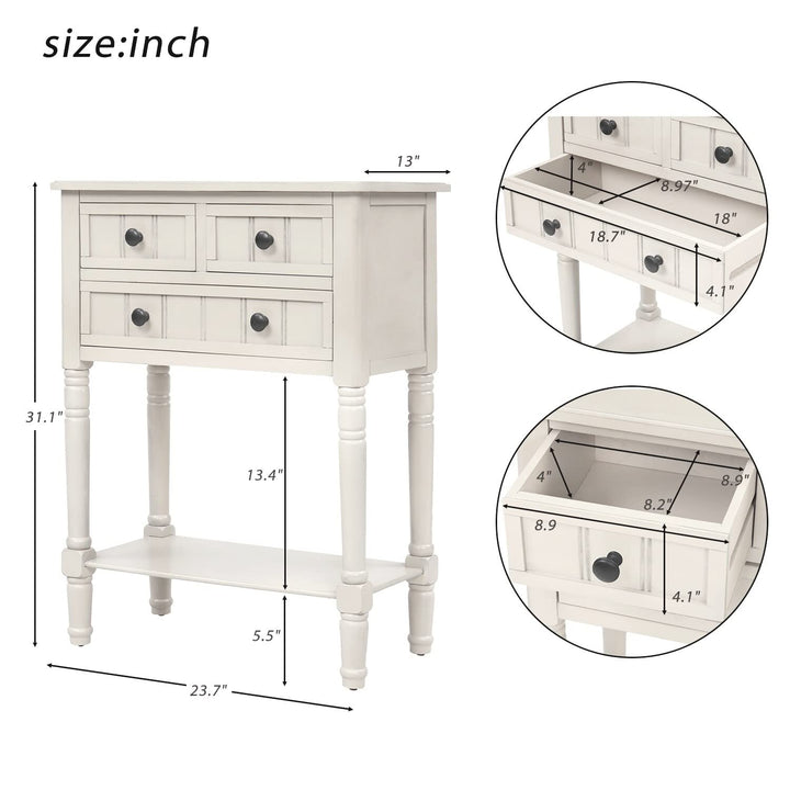 23.7" Rectangle Narrow Console Table Slim Sofa with Three Storage Drawers and - Diamond Home USA