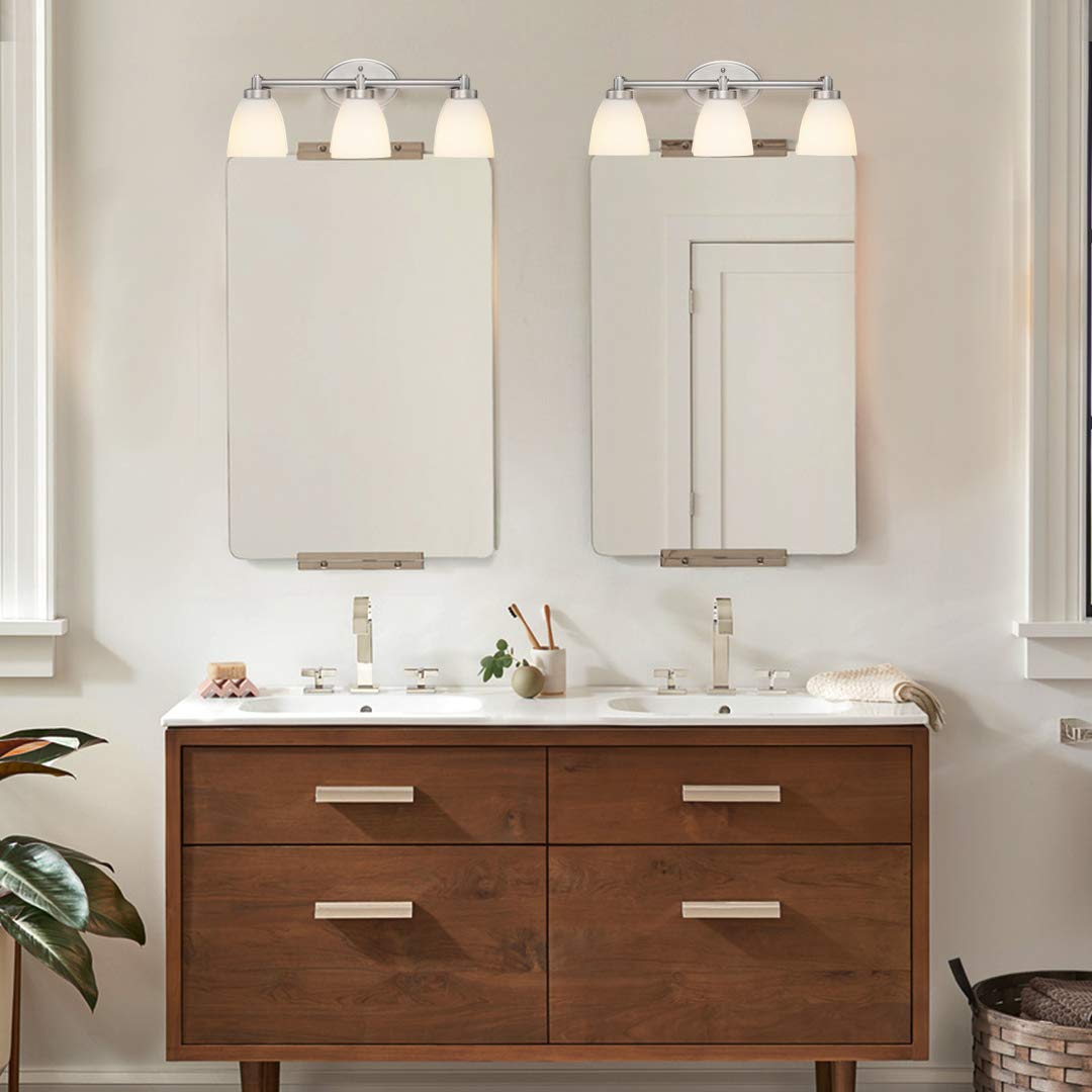 Eurus Home 3-Light Bathroom Vanity Light Fixture Brushed Nickel|Bathroom - Diamond Home USA