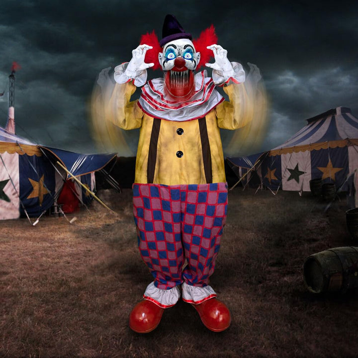 Haunted Hill Farm Motion-Activated Startling Arms Clown by Tekky Talking Scare - Diamond Home USA