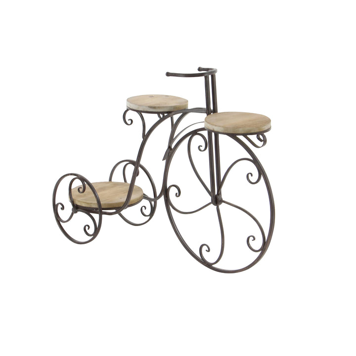 Studio 350 Farmhouse 23 Inch Antique Bronze Bicycle Plant Stand by Studio .350 - Diamond Home USA