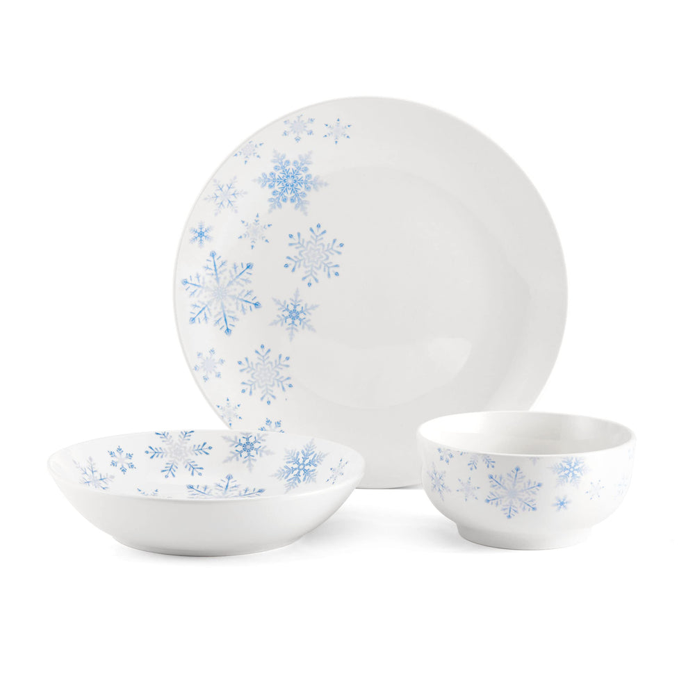 Studio Nova Winter Snowflakes 18 Piece Dinnerware Set Service for 6 Multicolor - Diamond Home USA