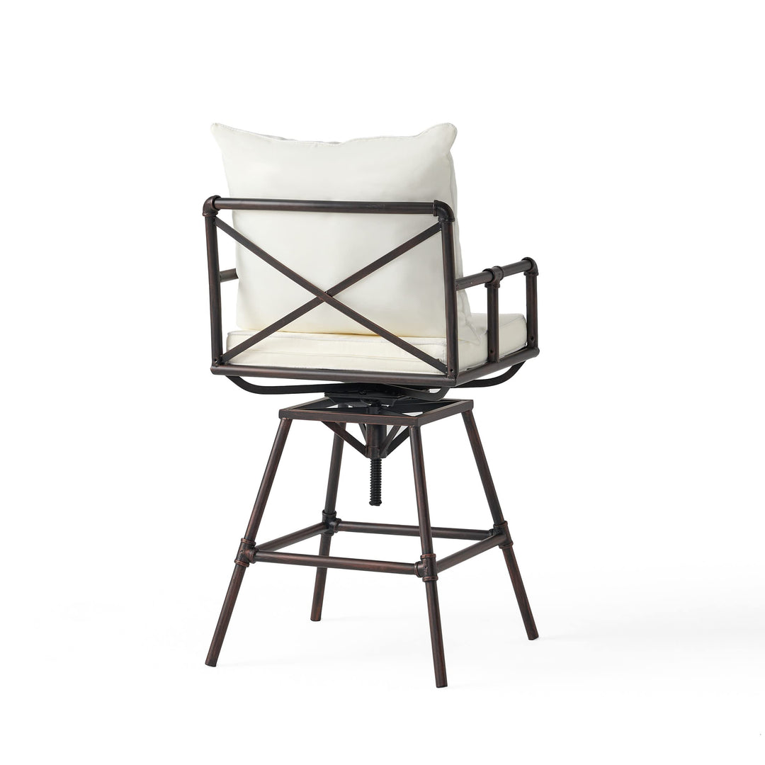 Christopher Knight Home Northrup Pipe Outdoor Adjustable Barstools 2-Pcs Set - Diamond Home USA