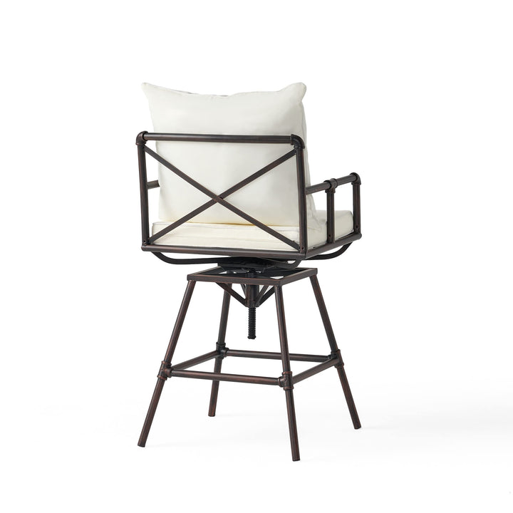 Christopher Knight Home Northrup Pipe Outdoor Adjustable Barstools 2-Pcs Set - Diamond Home USA