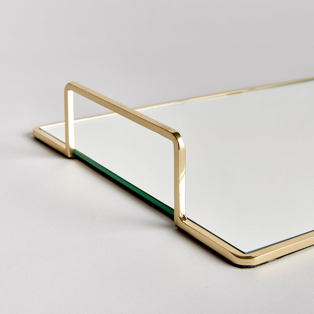 Decorative Tray Small 17.5"x10.75" Gold Glass Mirrored Finish - Diamond Home USA