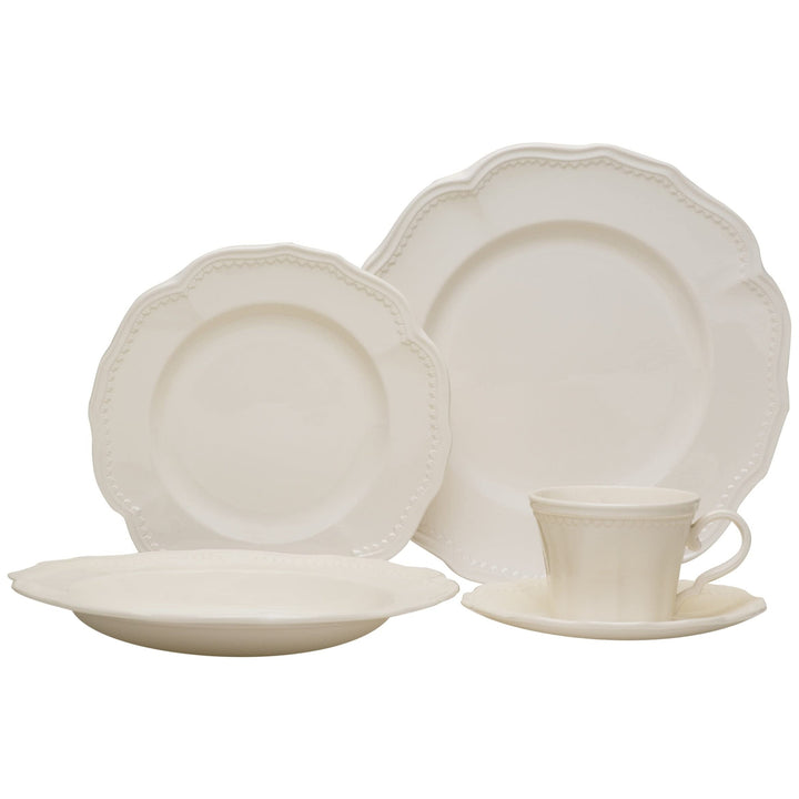 Classic White Soup Bowls 16oz (Set Of 12) Ivory Textured Modern Contemporary - Diamond Home USA