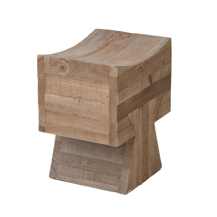 16" Wide Stool Brown Farmhouse Modern Contemporary Solid Specialty Pine Wood