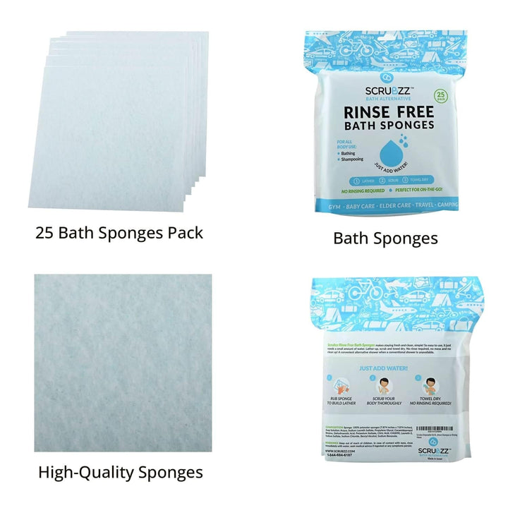 Bath Sponges Regular Keep Your Bathroom Clean Free from Blue Casual Polyester - Diamond Home USA