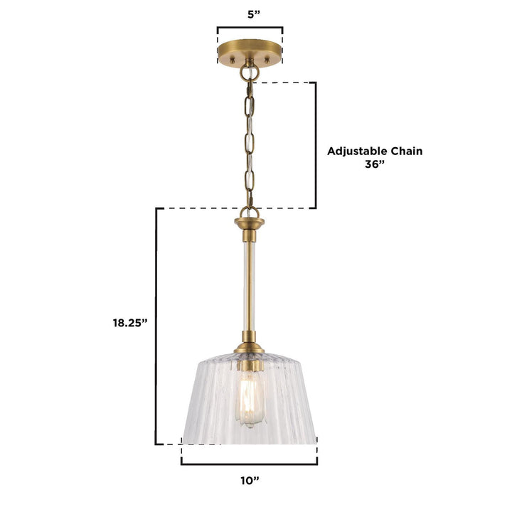 Westinghouse 6130200 Aggie Transitional One Light Indoor Pendant Brushed Brass - Diamond Home USA