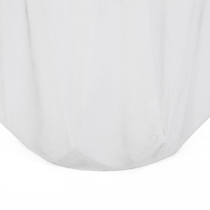 Outdoor Lightweight Concrete Side Table White Modern Contemporary Round - Diamond Home USA