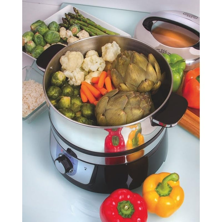 Electric Food Steamer Stainless Steel Black - Diamond Home USA