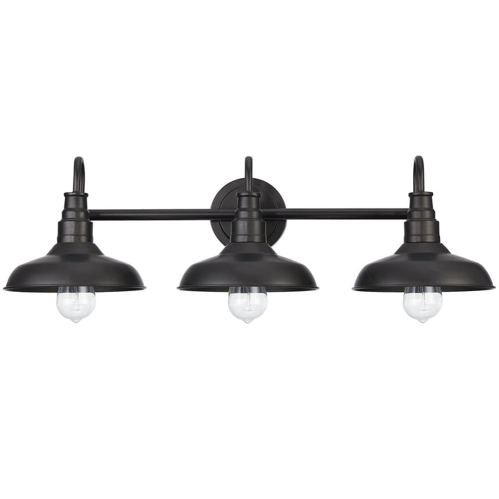 Black Finish Industrial 3-light Metal Vanity Light Modern Contemporary Bronze - Diamond Home USA