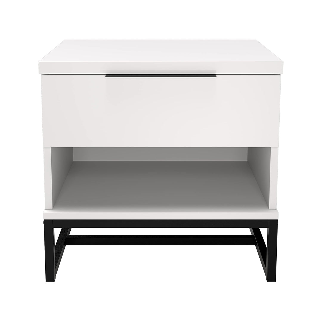 Boyd Sleep White Catania Nightstand Contemporary Wood Finish 5 Piece Drawer - Diamond Home USA