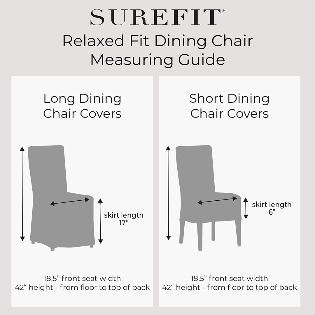 SureFit Essential Twill Long Dining Chair Slipcover Dining Chair Cover with - Diamond Home USA