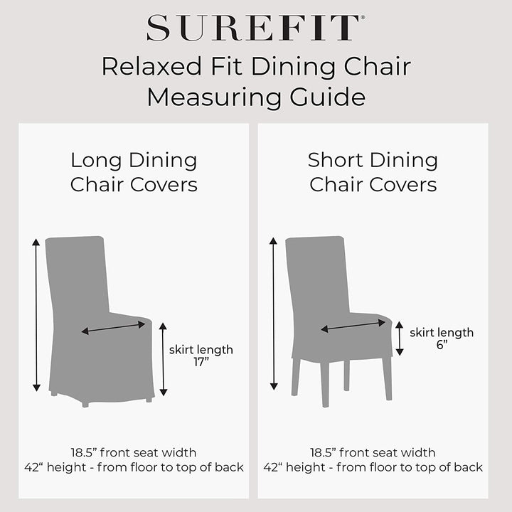 SureFit Essential Twill Long Dining Chair Slipcover Dining Chair Cover with - Diamond Home USA