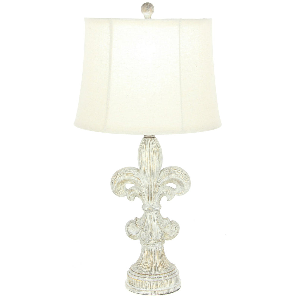 Urban Designs Fleur-De-Lis 28-Inch Heavily Distressed 2-Piece Table Lamp Set - Diamond Home USA