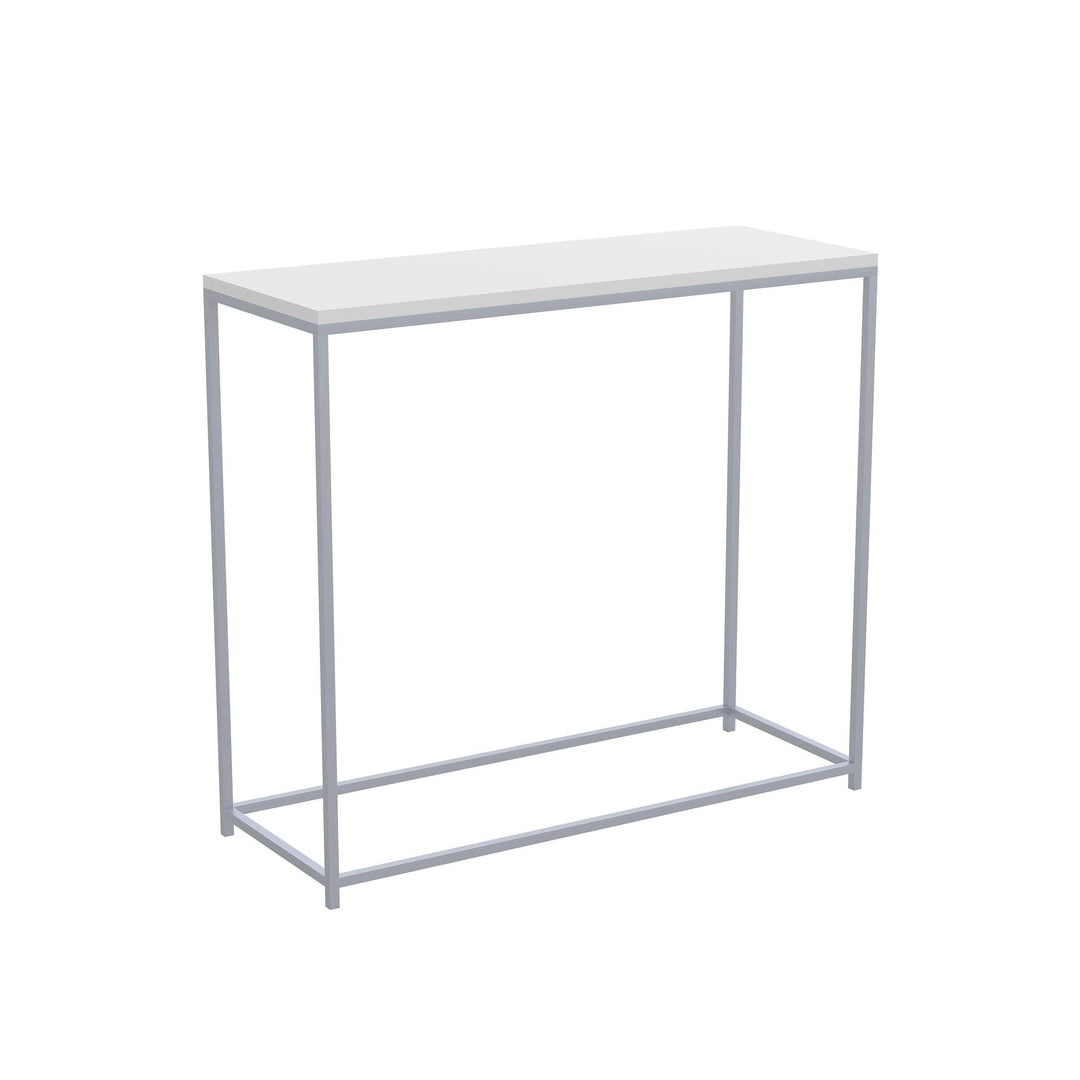 Console Table 31l White Silver Metal 31' X 12' 28' Modern Contemporary Rectangle - Diamond Home USA