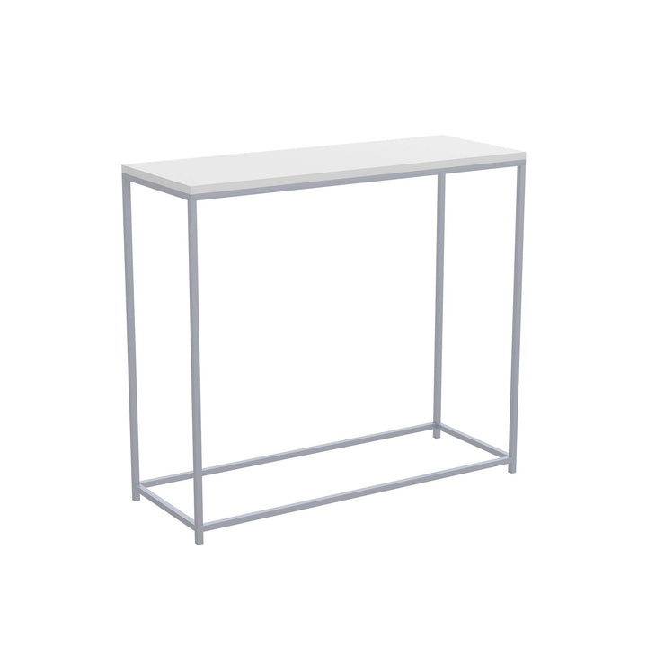 Console Table 31l White Silver Metal 31' X 12' 28' Modern Contemporary Rectangle - Diamond Home USA