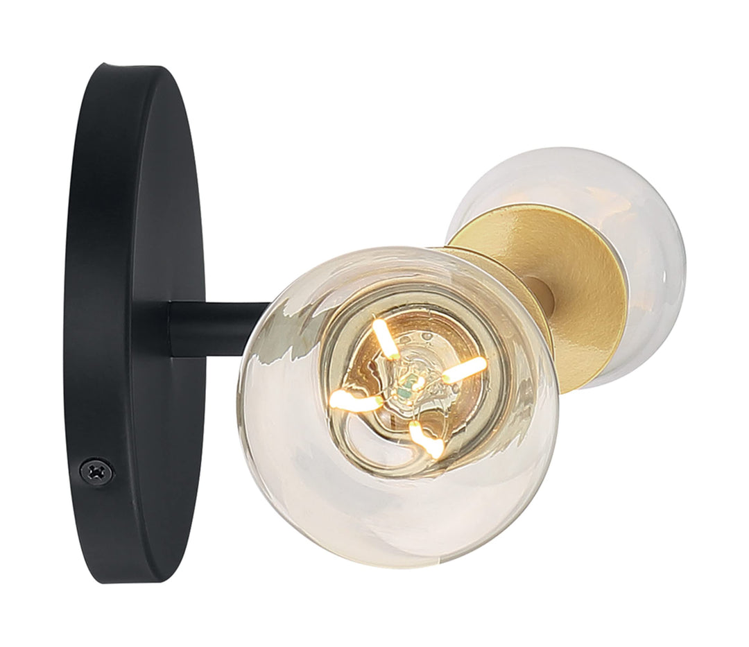 Nuvo Lighting 45923673276 Two Light Vanity 2Lt Black Finish with Brushed Brass - Diamond Home USA