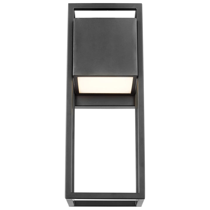 Supreme 18w Led Medium Wall Lantern Matte Black Finish Modern Contemporary Glass