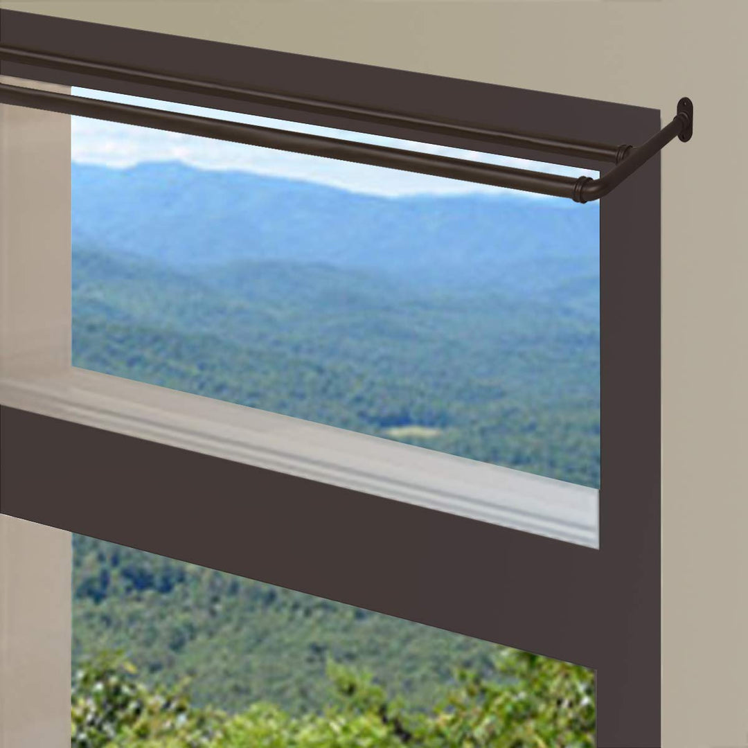 Rod Desyne 5/8" Blackout Double Curtain Rod 28-48 inch Cocoa - Diamond Home USA