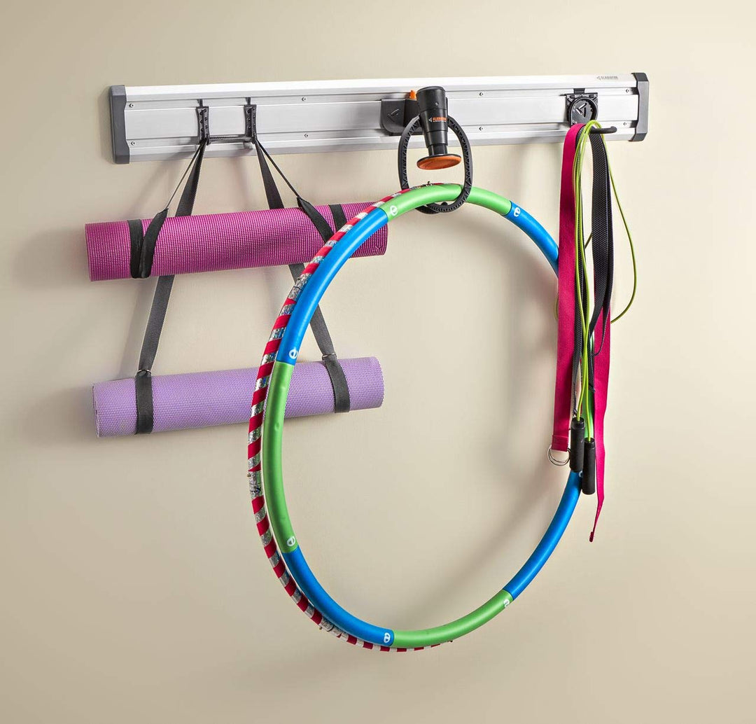 Gladiator GarageWorks GAKT48BKGY Pack GearTrack Bike Garage Wall Storage Kit - Diamond Home USA