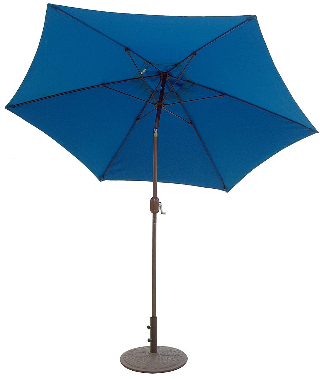 TropiShade 9 ft Patio Umbrella Bronze Aluminum Frame with Royal Blue Polyester - Diamond Home USA