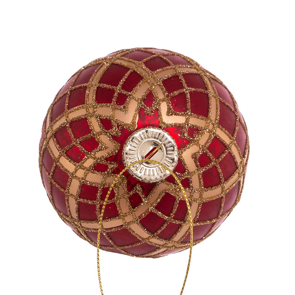 Kurt S. Adler GG0977 Ornament Set Red Gold - Diamond Home USA