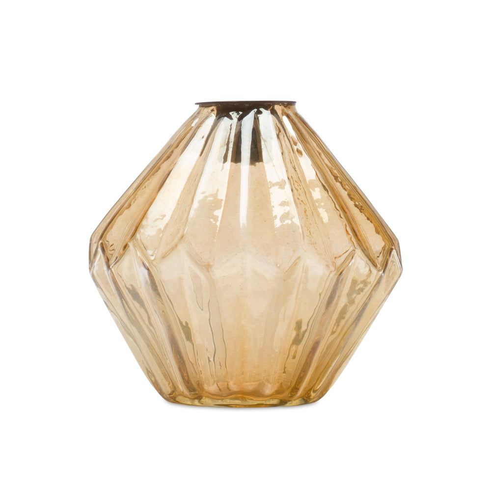 Glass Candle Holder (Set of 3) Orange - Diamond Home USA