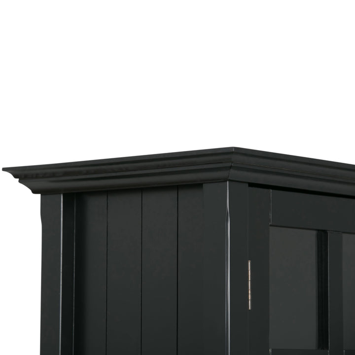 SIMPLIHOME Acadan SOLID WOOD 39 nch Wde Transtonal Medum Storage Cabnet Distressed