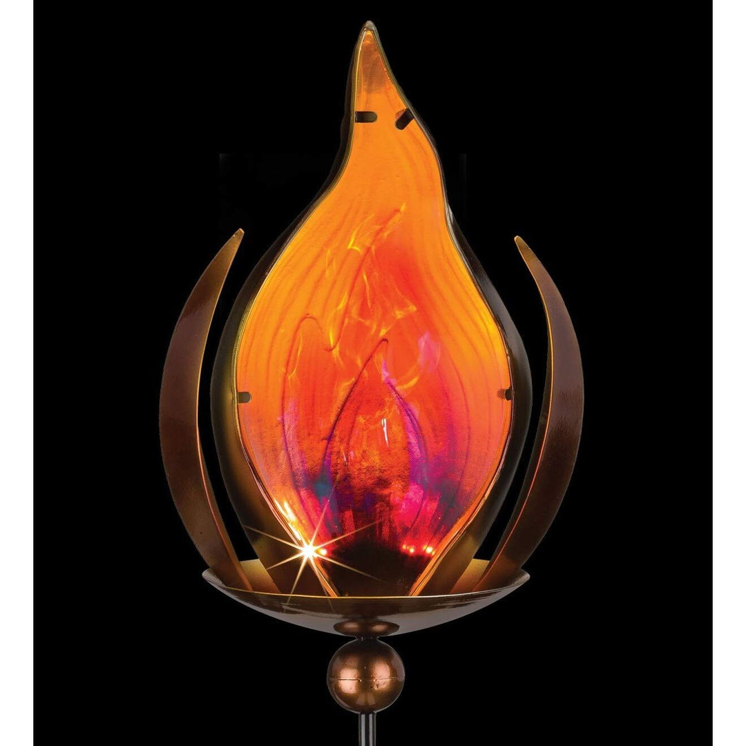 Blaze Solar Stake Bronze 7.5"x5.5"x37.5" Multi Color Metal - Diamond Home USA