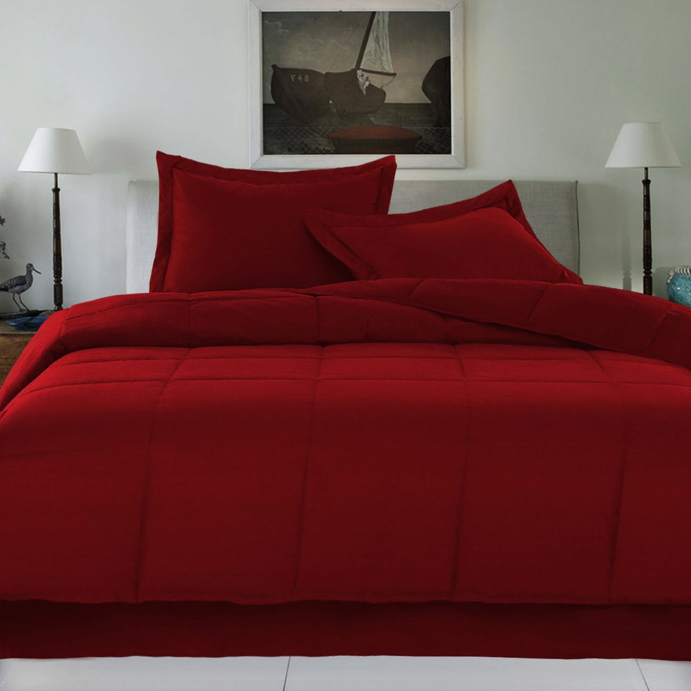 Cottonpure Sustainable Cotton Filled Medium Warmth Breathable Hypoallergenic Scarlet - King