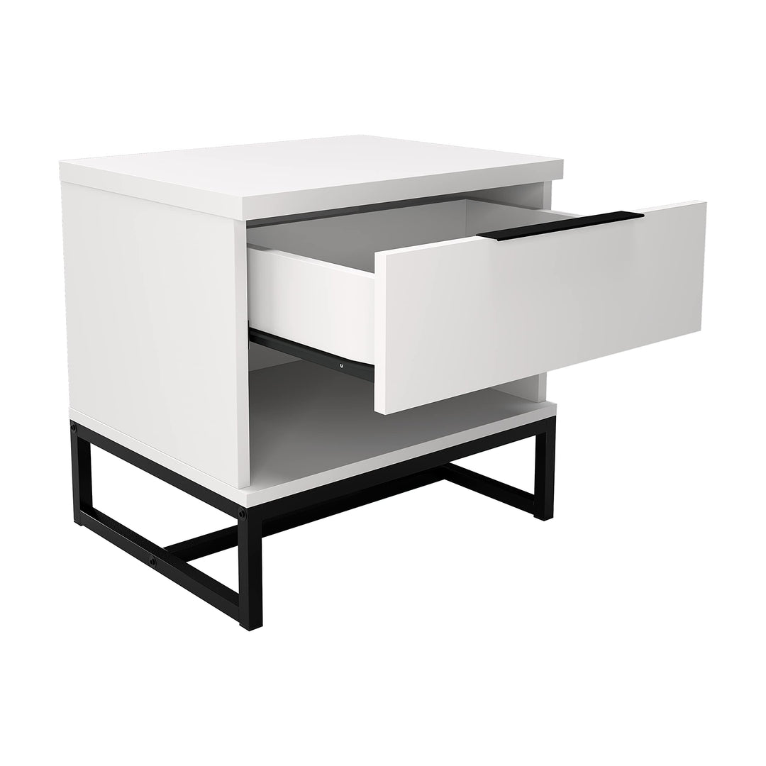 Boyd Sleep White Catania Nightstand Contemporary Wood Finish 5 Piece Drawer - Diamond Home USA