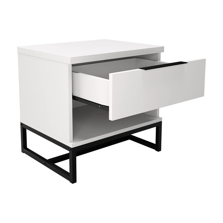 Boyd Sleep White Catania Nightstand Contemporary Wood Finish 5 Piece Drawer - Diamond Home USA