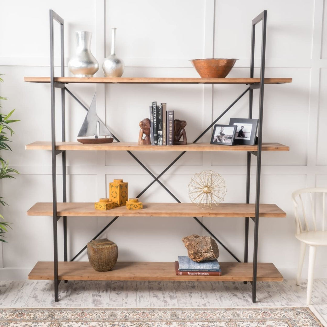 Christopher Knight Home Chelsea Antique Firwood and Iron Bookcase - Diamond Home USA