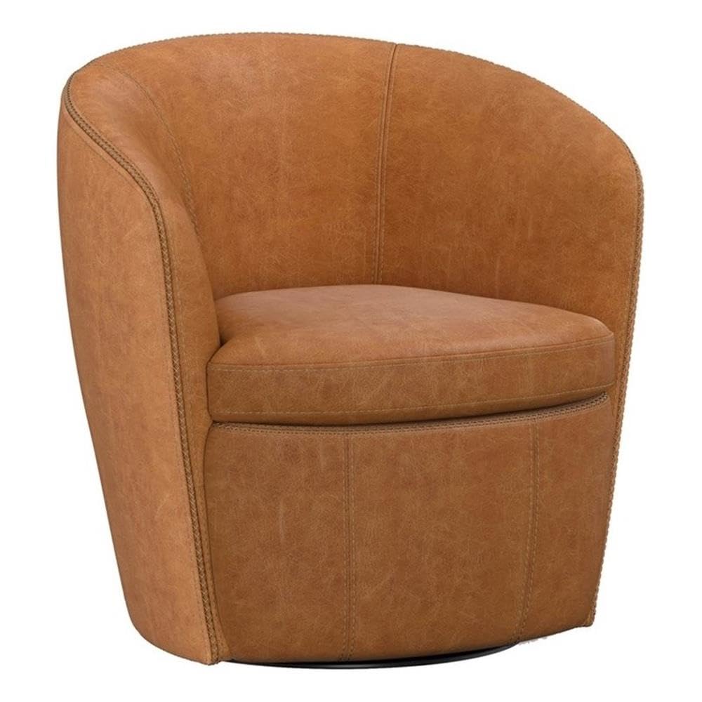 Parker Living Barolo - Vintage Saddle All Italian Leather Swivel Club Chair