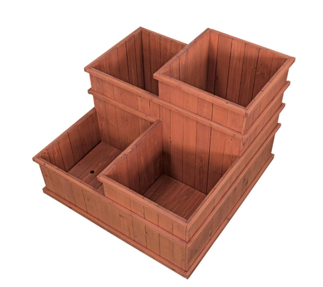 Leisure Season MLP3232 Medium Brown-1 Piece-Indoor and Outdoor Plant Box for - Diamond Home USA