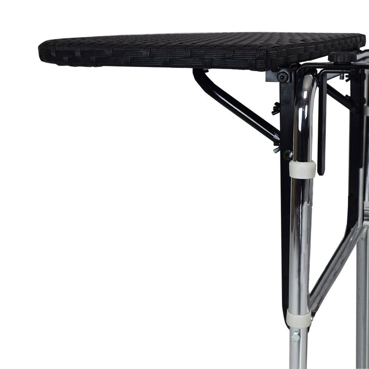Oakland Living Balcony Railing Wicker Table Black - Diamond Home USA