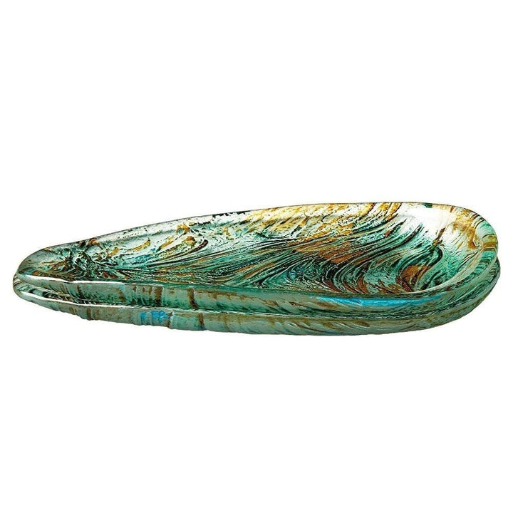 Ballad Set/2 Triangle Plates Turquoise/brown Multi Color Modern Contemporary - Diamond Home USA