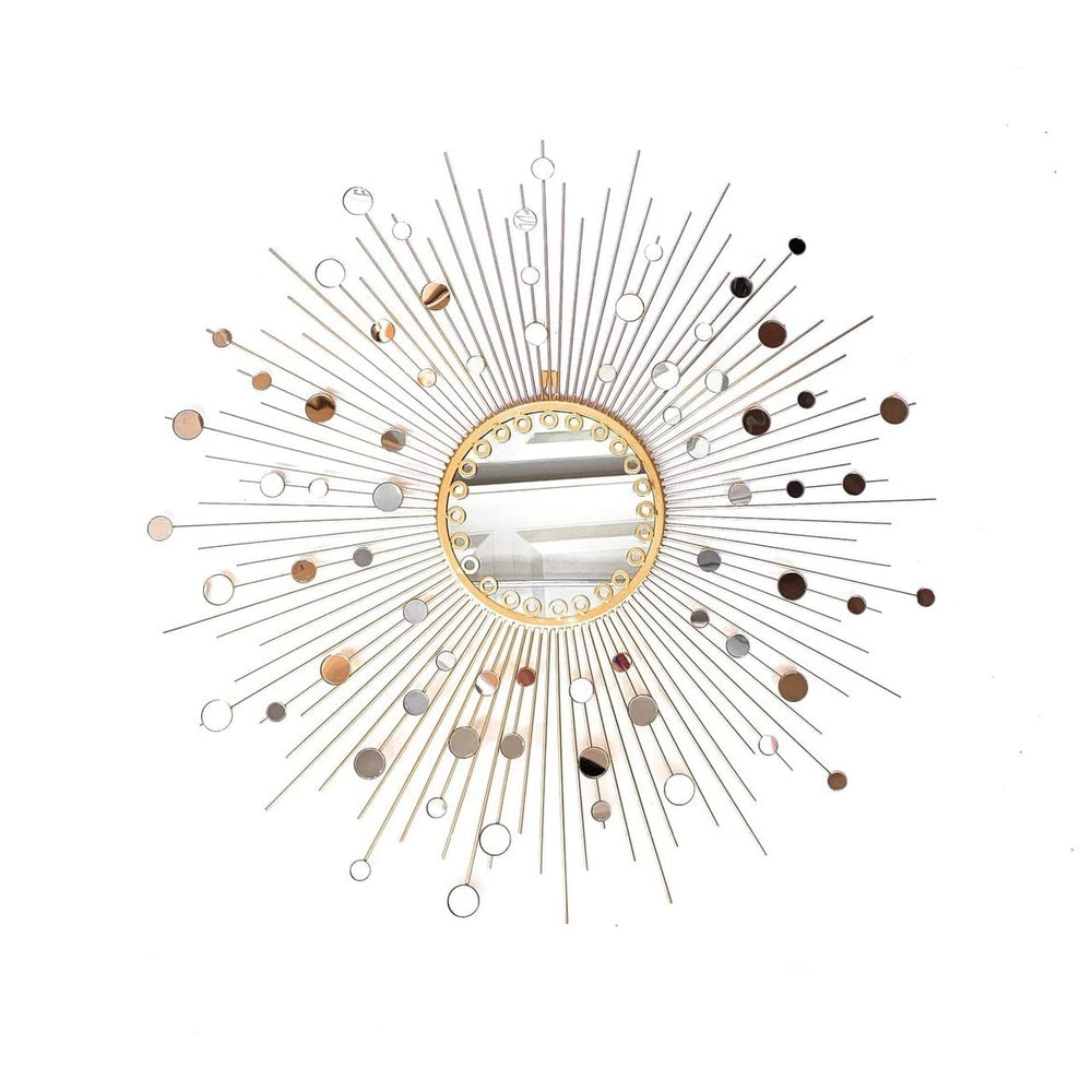 Sunburst Modern and Contemporary Accent Mirror Gold Handmade - Diamond Home USA