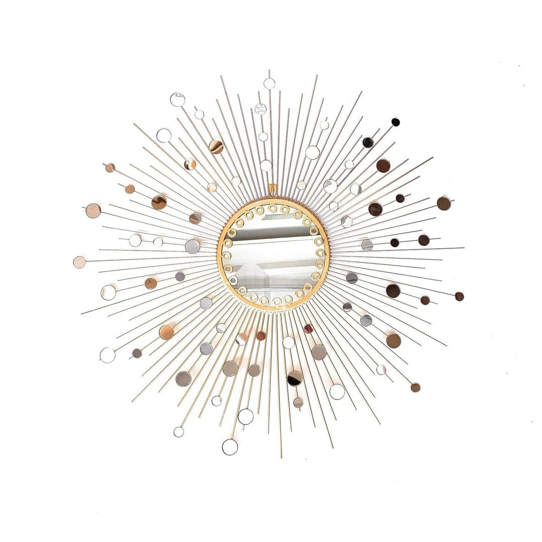 Sunburst Modern and Contemporary Accent Mirror Gold Handmade - Diamond Home USA