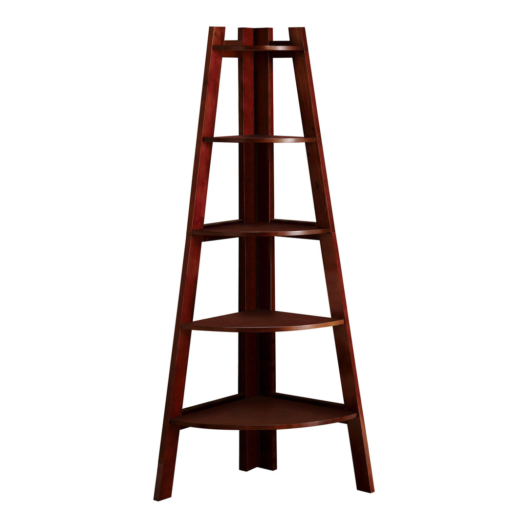 Furniture of America Andrea Corner Bookcase Cherry