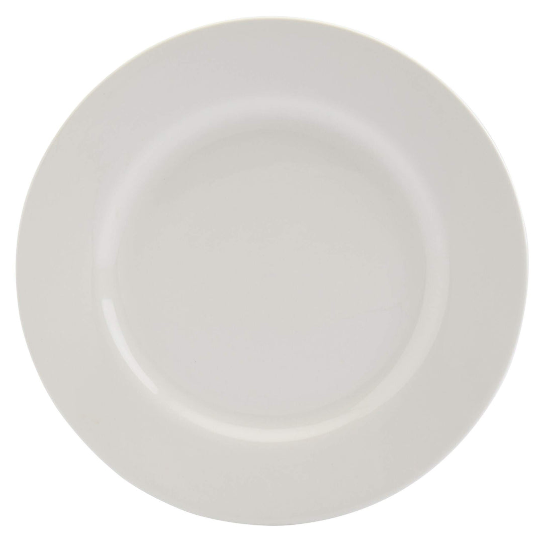 Tabletops Gallery White 16pc Dinnerware Set Service for 4 Solid Casual Round - Diamond Home USA
