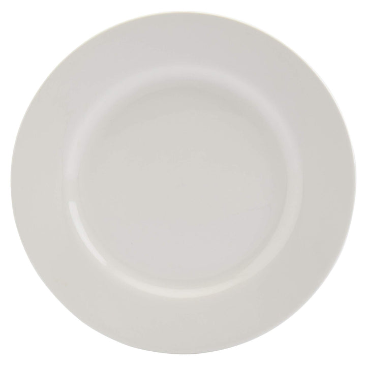 Tabletops Gallery White 16pc Dinnerware Set Service for 4 Solid Casual Round - Diamond Home USA
