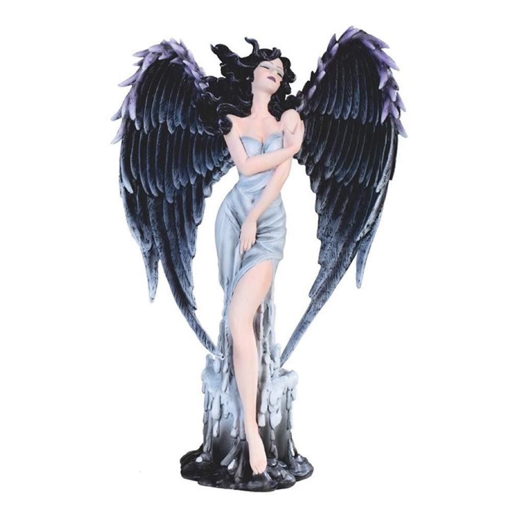 12.5 inch h Gothic Dark Angel Fairy with Feather Wings Statue Fantasy Decoration